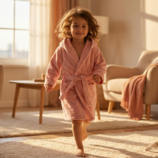 Peignoir Enfant Velours - (Rose)