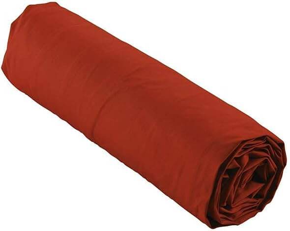 Drap-housse en polycoton (Rouge) - SOFTHOME