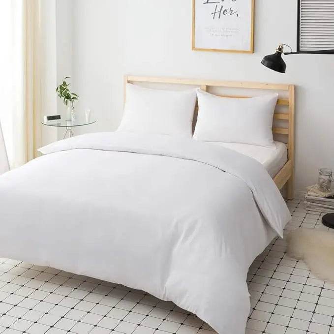 Housse de Couette Blanche en Poly-Coton Percale - 127 fils/cm² - SOFTHOME