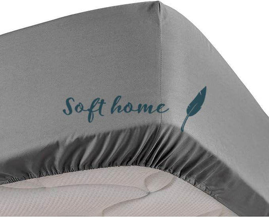 Drap - housse (Gris) - SOFTHOME