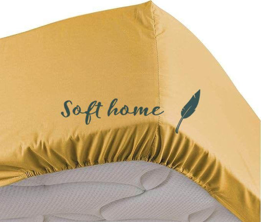 Drap - housse (Jaune) - SOFTHOME