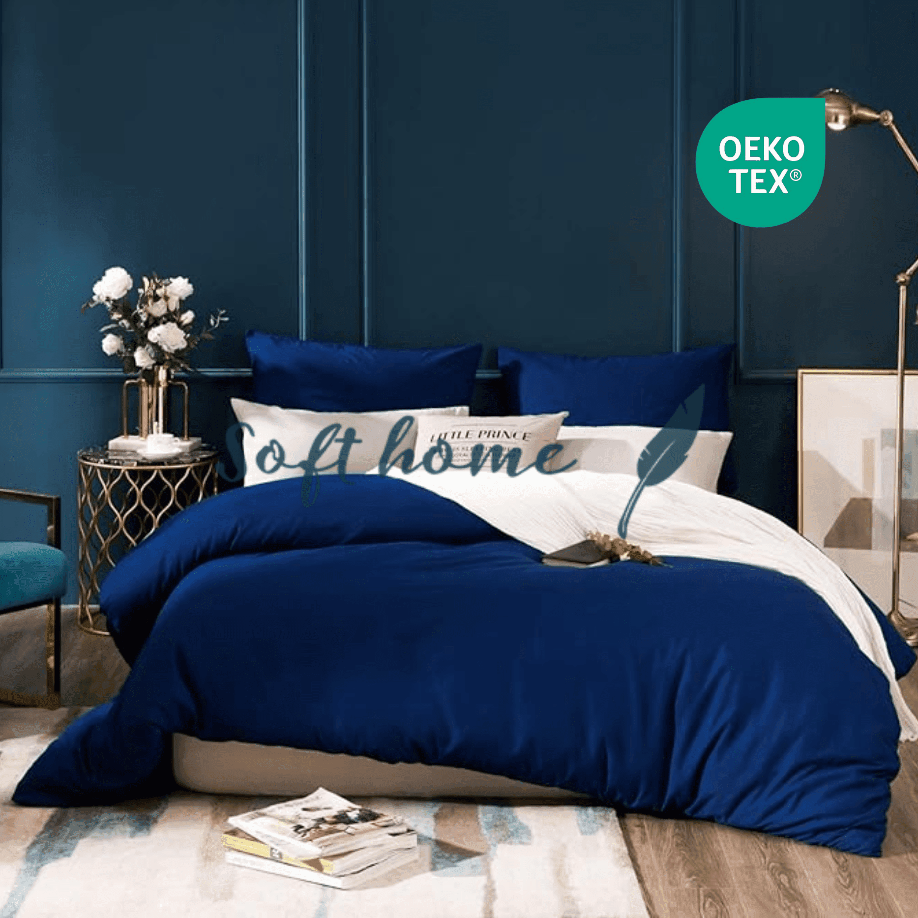 Housse De Couette Bleue Poppy & Fritz Brooke - Taille Full/Queen - 100% Coton - NEUF
