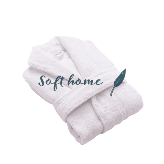 Peignoir Mouska (H/F) – 100% Coton – 365g/m² (Blanc) - SOFTHOME