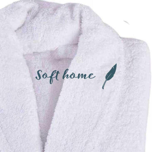 Peignoir Mouska (H/F) – 100% Coton – 500g/m² (Blanc) - SOFTHOME