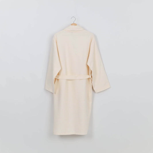 Peignoir Nid d'abeille (H/F) – 100% Coton – 250g/m² (Beige Crème) - SOFTHOME