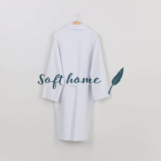 Peignoir Nid d'abeille (H/F) – 100% Coton – 250g/m² - (Blanc) - SOFTHOME