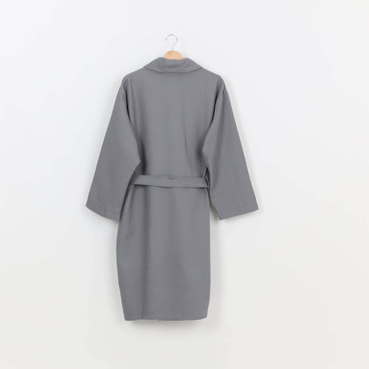 Peignoir Nid d'abeille (H/F) – 100% Coton – 250g/m² (Gris) - SOFTHOME