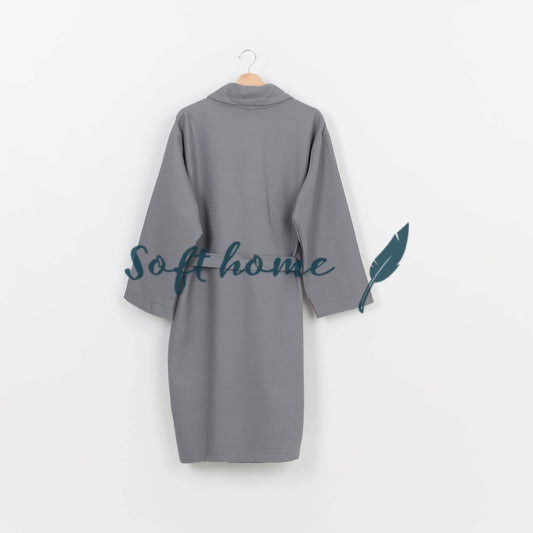 Peignoir Nid d'abeille (H/F) – 100% Coton – 250g/m² (Gris) - SOFTHOME