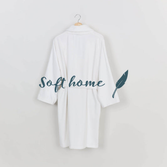 Peignoir Velours (H/F) – 100% Coton - 450g/m² (Blanc) - SOFTHOME