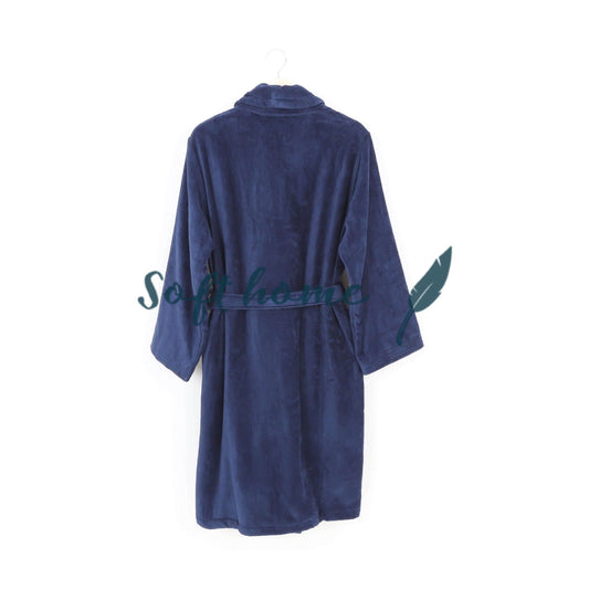 Peignoir Velours (H/F) – 100% Coton – 450g/m² (Bleu Marine) - SOFTHOME