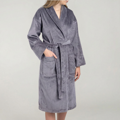 Peignoir Velours H/F - (Gris)