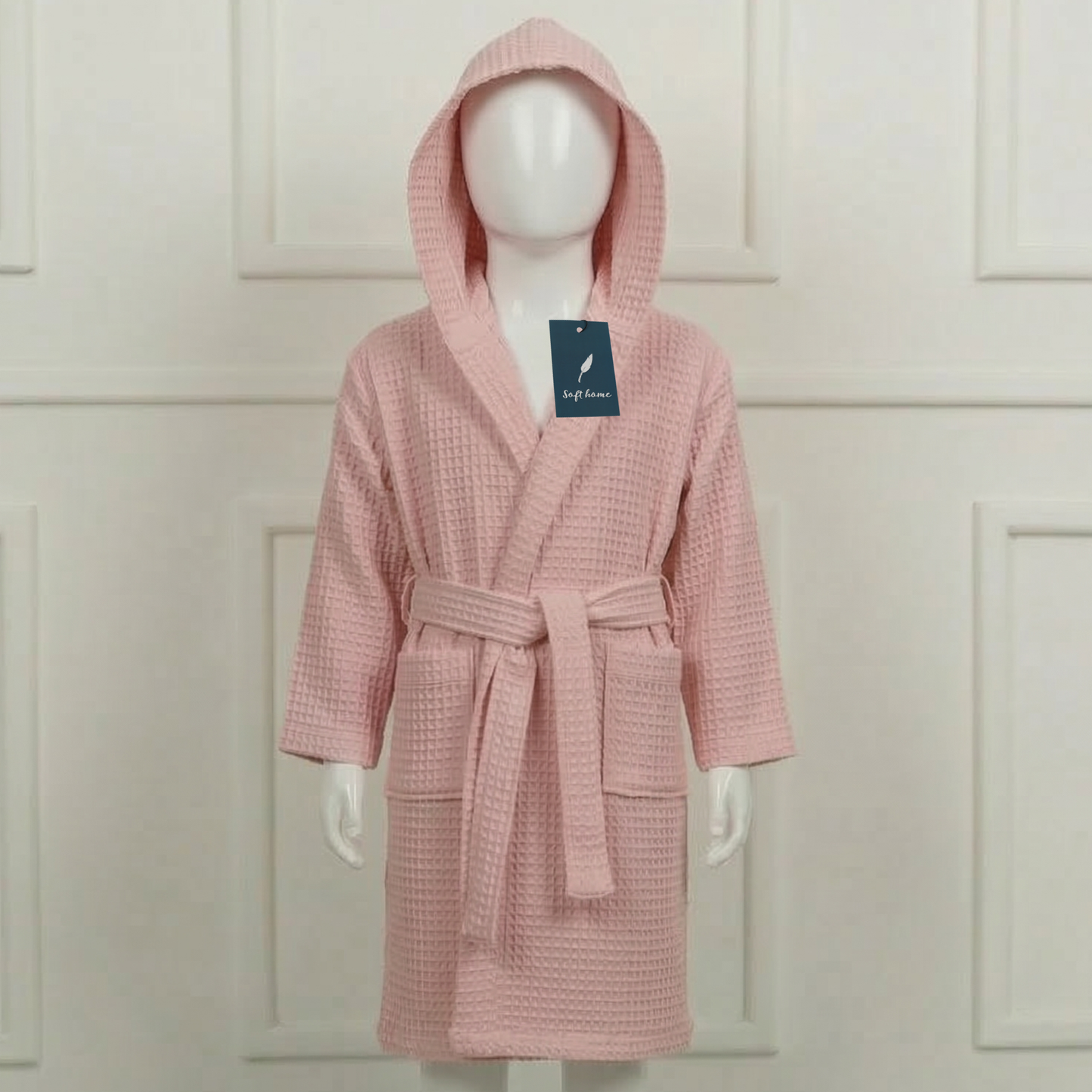 Peignoir Enfant Nid d'abeille - (Rose)