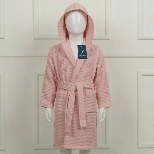 Peignoir Enfant Nid d'abeille - (Rose)