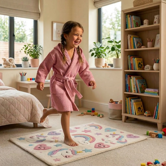 Peignoir Enfant Nid d'abeille - (Rose)