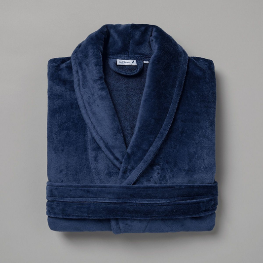 Peignoir Velours H/F - (Bleu Marine)