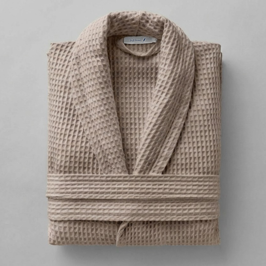 Peignoir Nid d'abeille H/F - (Taupe)