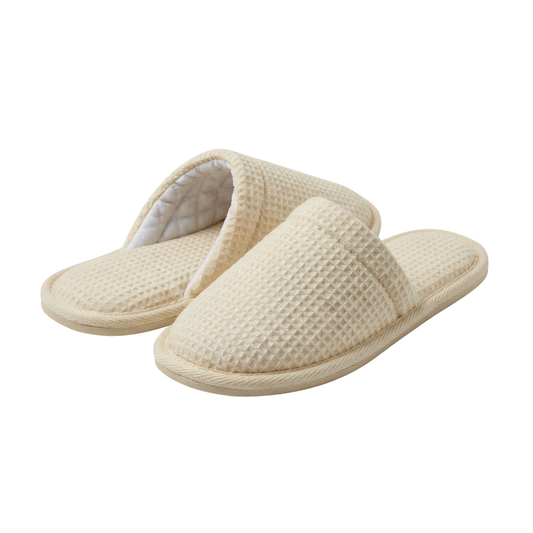 Pantoufles Nid d'abeille H/F - (Beige Crème)