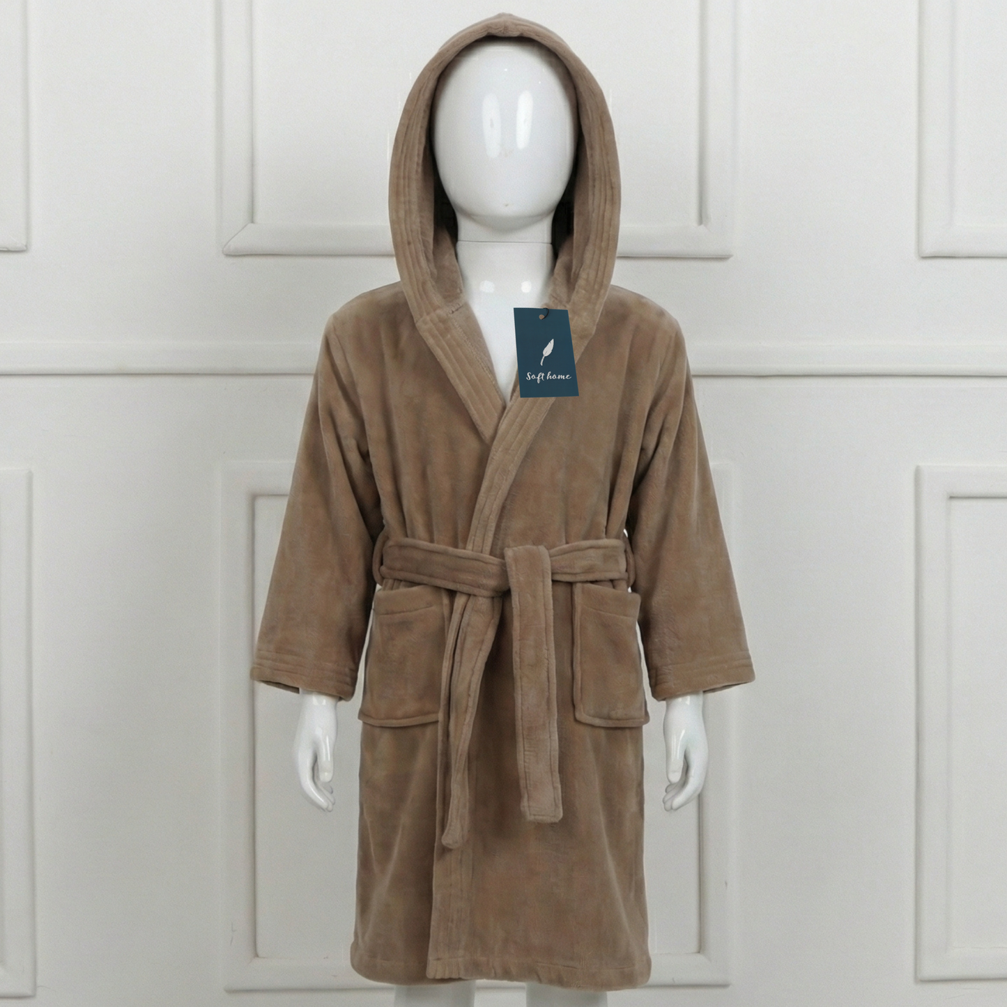Peignoir Enfant Velours - (Taupe)