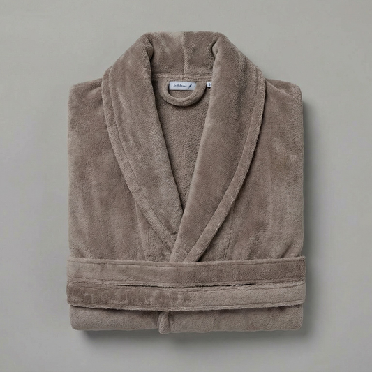 Peignoir Velours H/F - (Taupe)