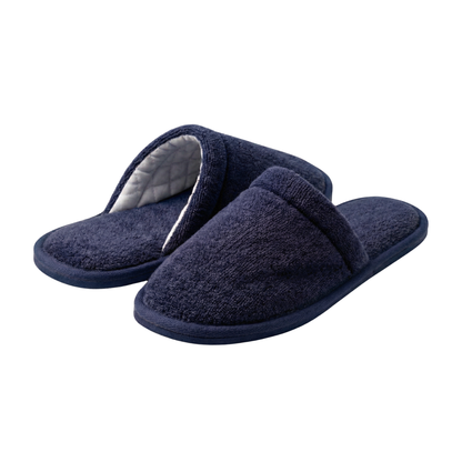 Pantoufles Velours H/F - (Bleu Marine)
