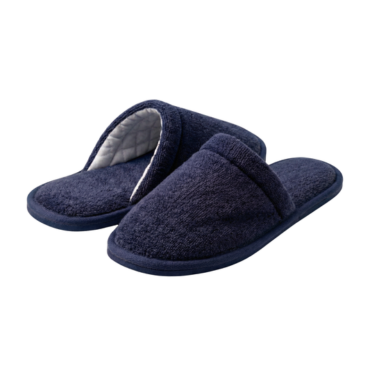 Pantoufles Velours H/F - (Bleu Marine)