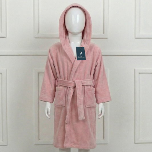 Peignoir Enfant Velours - (Rose)