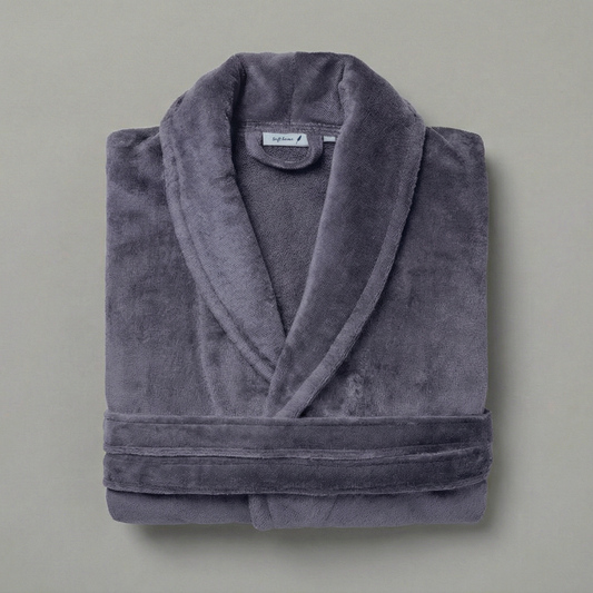 Peignoir Velours H/F - (Gris)