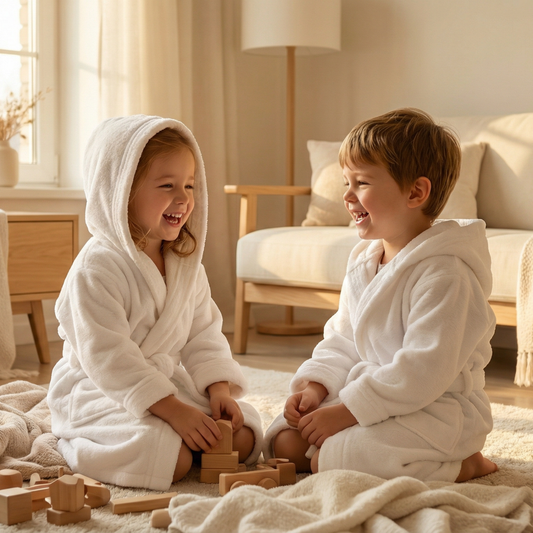 Peignoir Enfant Velours - (Blanc)