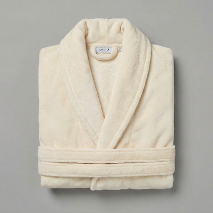 Peignoir Velours H/F - (Beige Crème)
