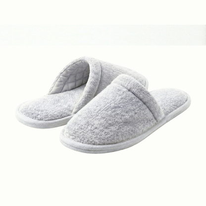 Pantoufles Velours H/F - (Blanc)