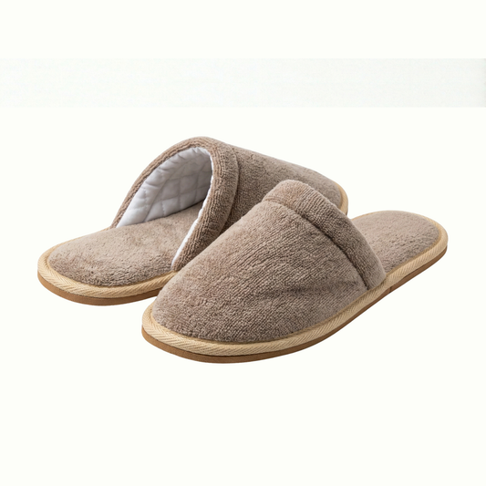 Pantoufles Velours H/F - (Taupe)