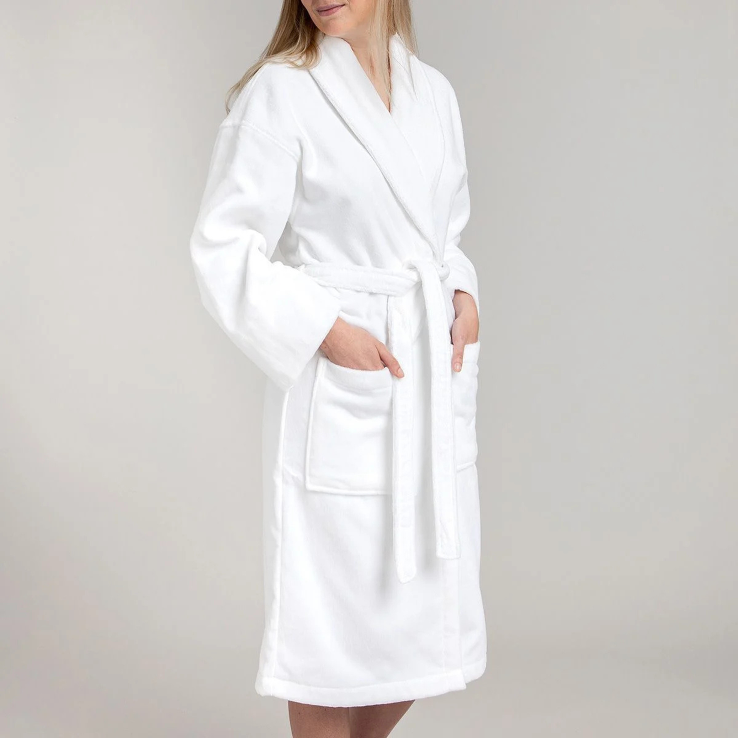 Peignoir Velours H/F - (Blanc)