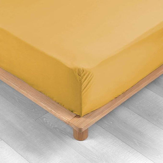 Drap-housse en polycoton (Jaune) - SOFTHOME
