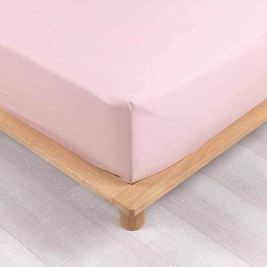 Drap-housse en polycoton (Rose) - SOFTHOME