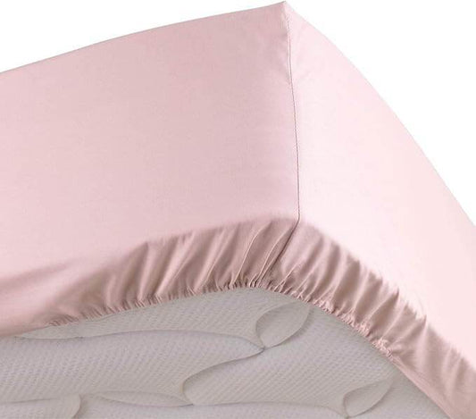Drap-housse en polycoton (Rose) - SOFTHOME