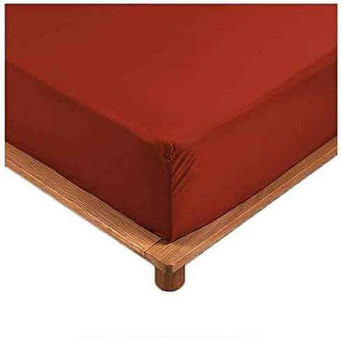 Drap-housse en polycoton (Rouge) - SOFTHOME