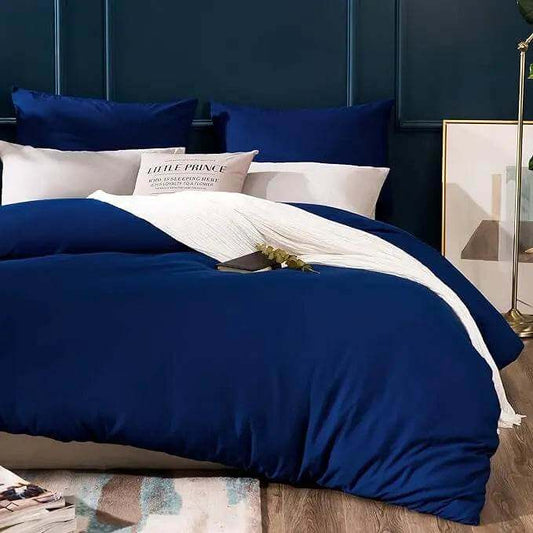 Housse de Couette Bleue en Poly-Coton Percale- 127 fils/cm² - SOFTHOME