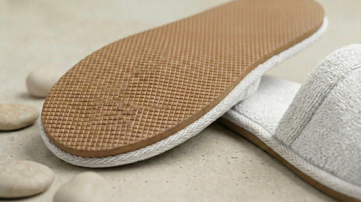Pantoufles Velours H/F - (Blanc)