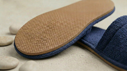 Pantoufles Velours H/F - (Bleu Marine)