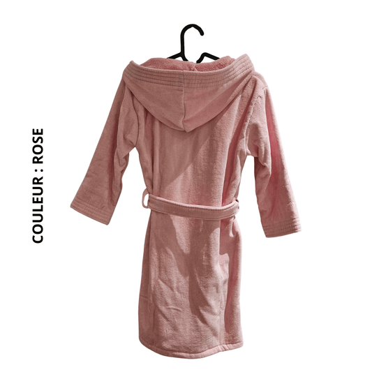Peignoir Enfant Premium – Velours 350g/m² + Capuche - (Rose) - SOFTHOME