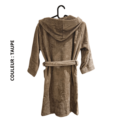 Peignoir Enfant Premium – Velours 350g/m² + Capuche - (Taupe) - SOFTHOME