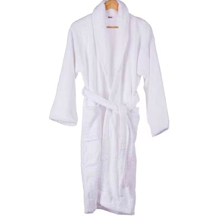 Peignoir Mouska (H/F) – 100% Coton – 500g/m² (Blanc) - SOFTHOME