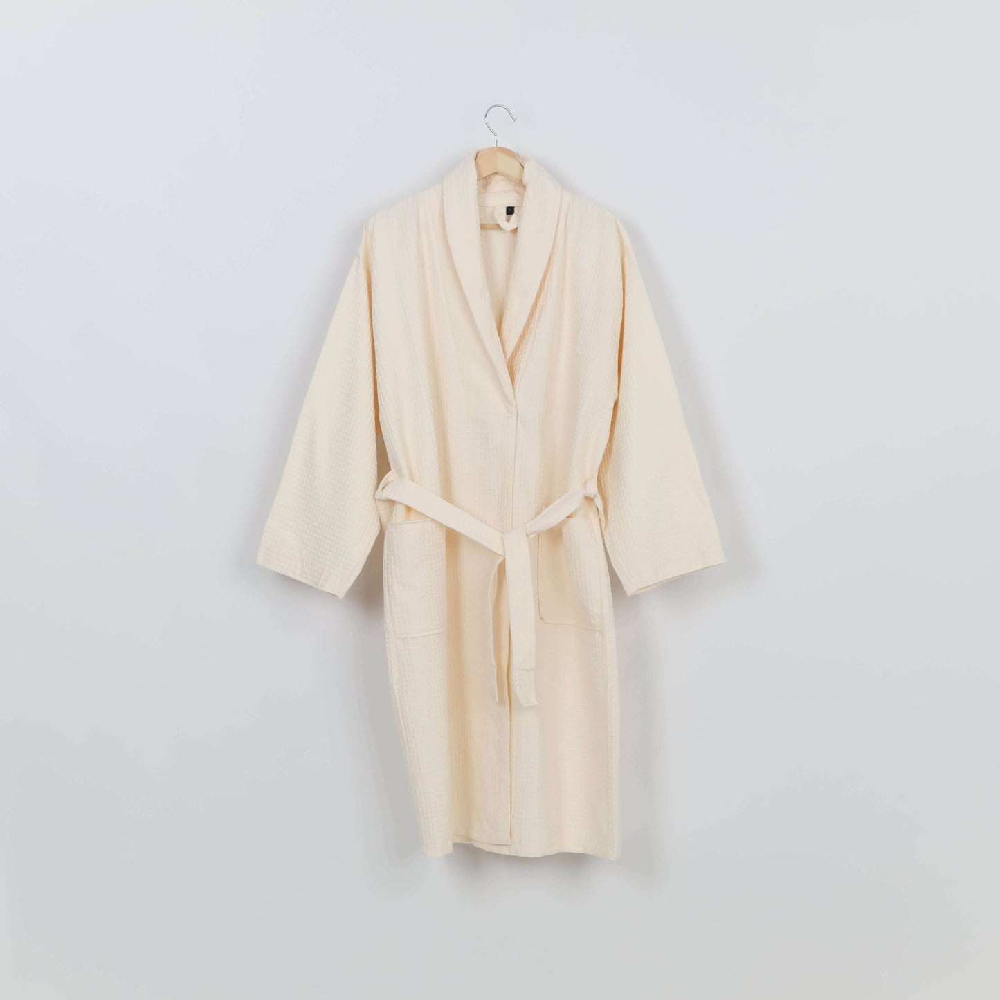 Peignoir Nid d'abeille (H/F) – 100% Coton – 250g/m² (Beige Crème) - SOFTHOME