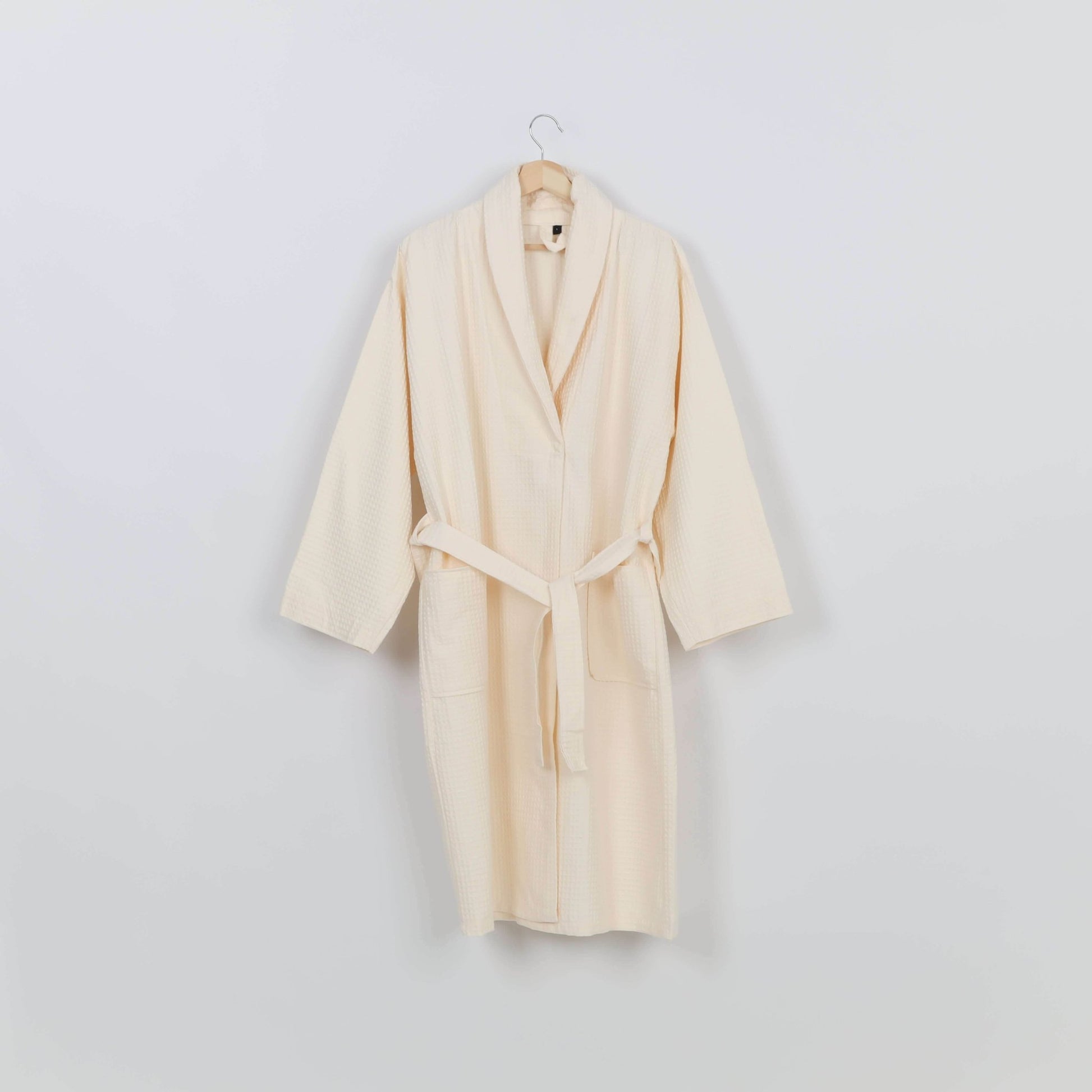 Peignoir Nid d'abeille (H/F) – 100% Coton – 250g/m² (Beige Crème) - SOFTHOME