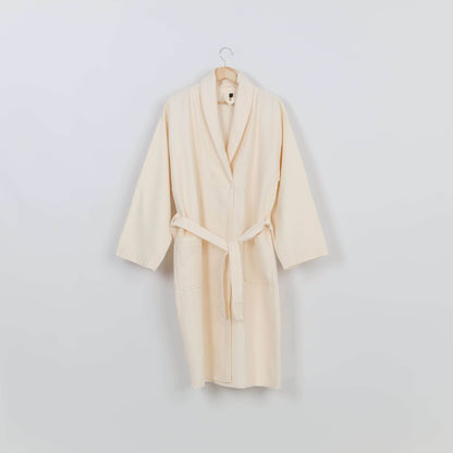 Peignoir Nid d'abeille (H/F) – 100% Coton – 250g/m² (Beige Crème) - SOFTHOME