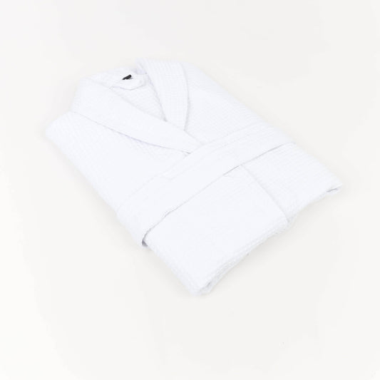 Peignoir Nid d'abeille (H/F) – 100% Coton – 250g/m² - (Blanc) - SOFTHOME