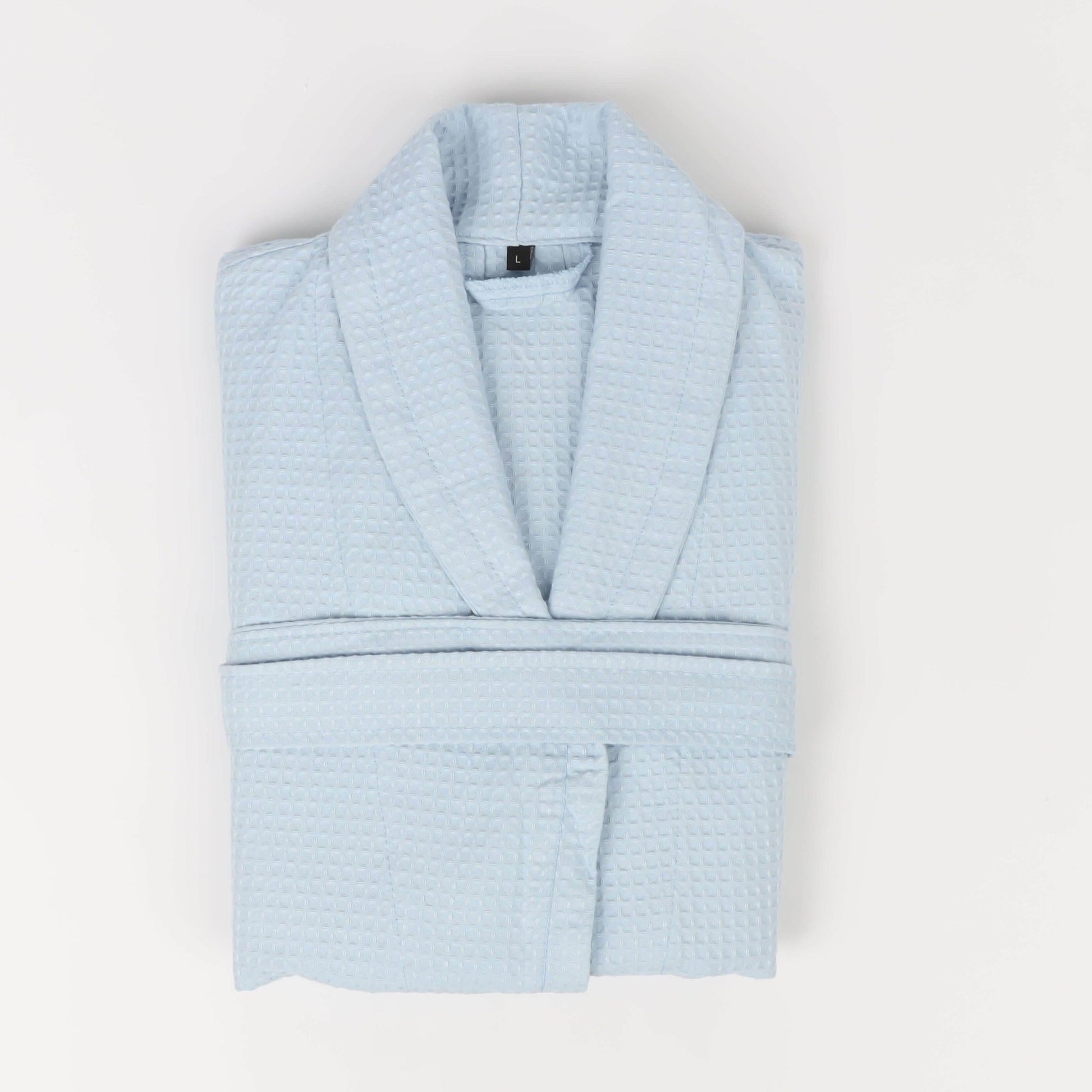 Peignoir Nid d'abeille (H/F) – 100% Coton – 250g/m² (Bleu Glacié) - SOFTHOME