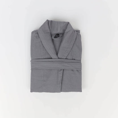 Peignoir Nid d'abeille (H/F) – 100% Coton – 250g/m² (Gris) - SOFTHOME