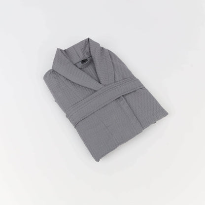 Peignoir Nid d'abeille (H/F) – 100% Coton – 250g/m² (Gris) - SOFTHOME