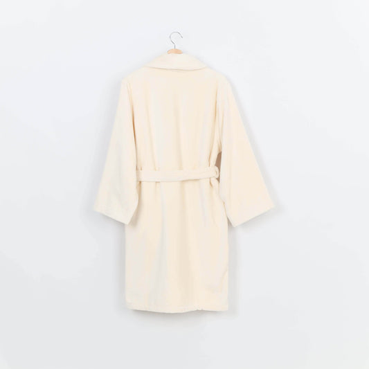Peignoir Velours (H/F) – 100% Coton – 450g/m² (Beige Crème) - SOFTHOME